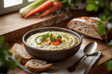 מרק עדשים ירוקות טחון
