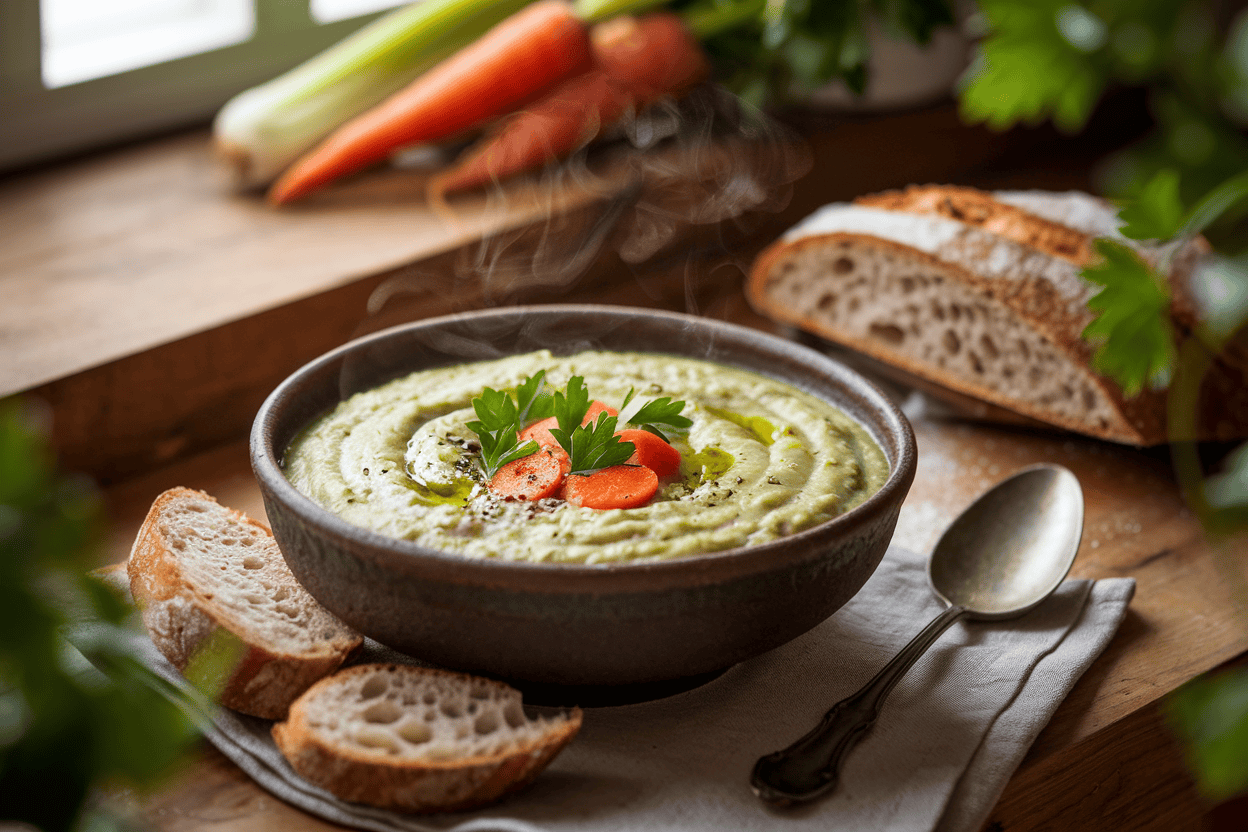 מרק עדשים ירוקות טחון